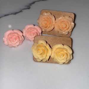 Resin flower studs bundle